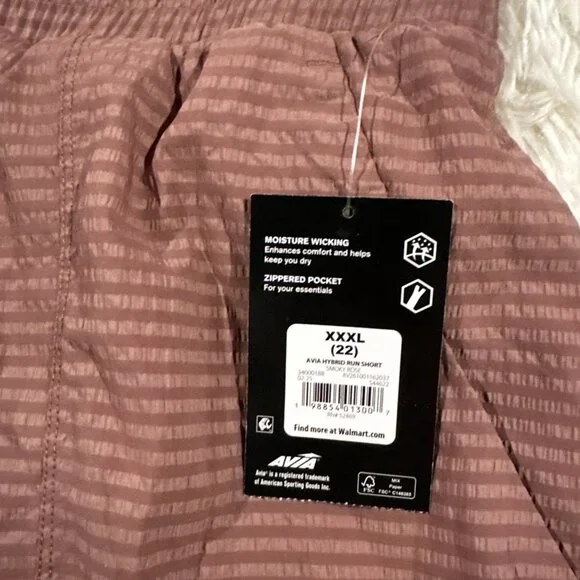 Avia womens NWT XXXL 22 Blush atheltic shorts Hybrid Moisture Wick - Picture 4 of 8